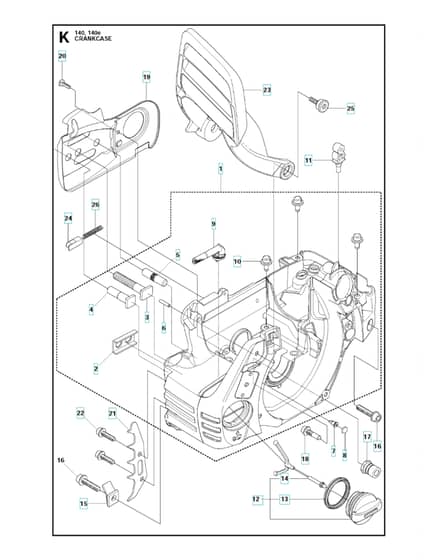 Husqvarna 140E-SERIES - Crankcase