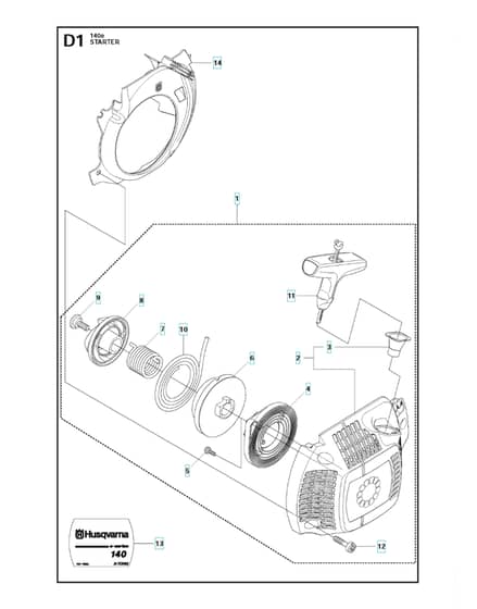 Husqvarna 140E-SERIES - Starter