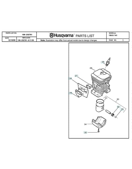 Husqvarna 14120040100001-CURRENT - Cylinder Piston