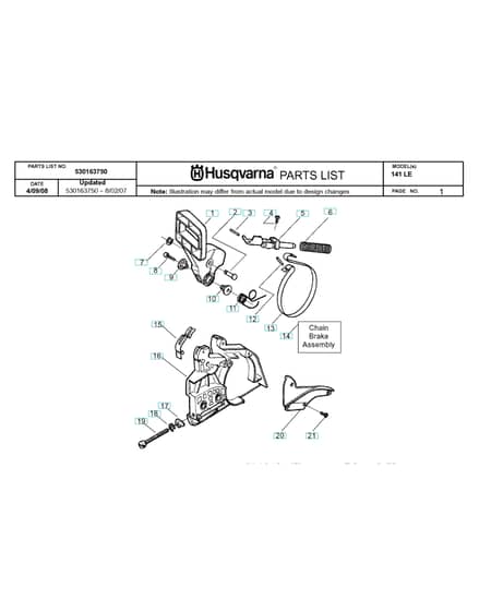 Husqvarna 141LE2008-06 - Chain Brake