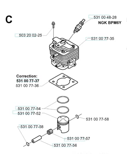 Husqvarna 142R - 1999-2000 - Cylinder Piston