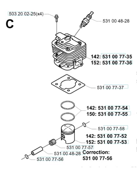 Husqvarna 142RB - 2000-5 - Cylinder Piston