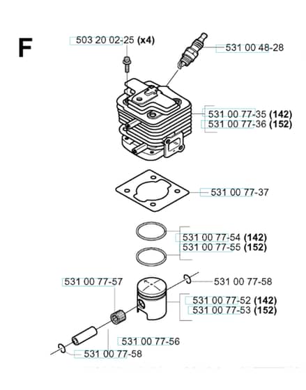 Husqvarna 142RJ - 2003-1 - Cylinder Piston