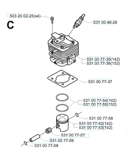 Husqvarna 152RB - 2000-5 - Cylinder Piston