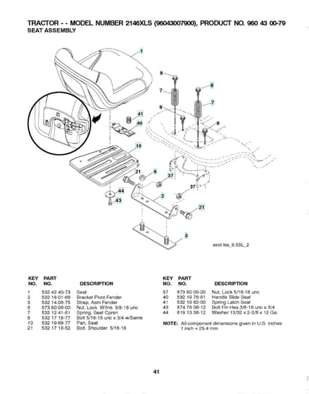 Husqvarna 2146Xls - Seat