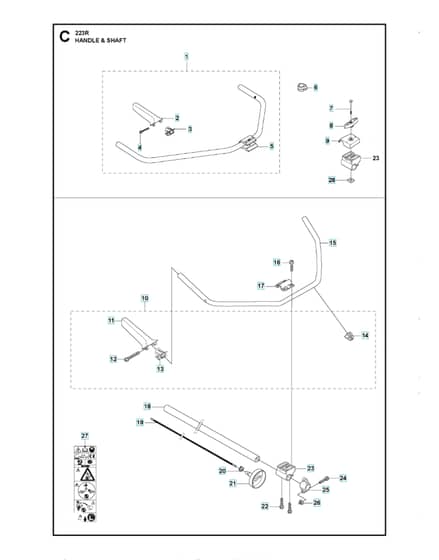 Husqvarna 223R - Shaft & Handle