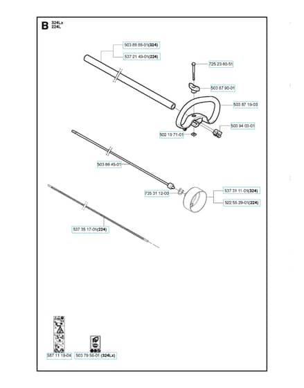 Husqvarna 224L - Shaft & Handle