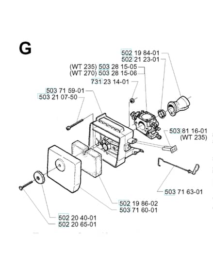 Husqvarna 225 E - Carburetor & Air Filter