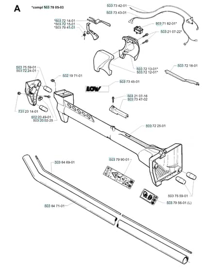 Husqvarna 225 E - Shaft & Handle