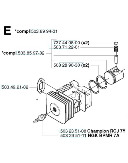 Husqvarna 225H60 - Cylinder Piston