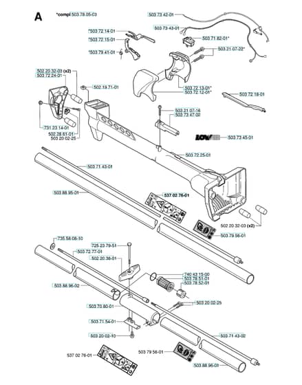 Husqvarna 225 Ld - Shaft & Handle