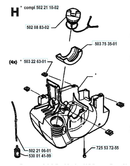 Husqvarna 225R - 1994-1996 - Crankcase