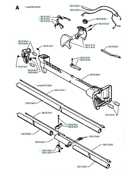 Husqvarna 225RJ - 1994-1996 - Shaft & Handle