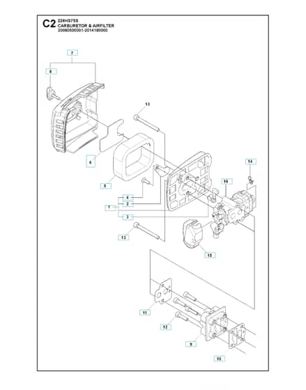Husqvarna 226HS75S - Carburetor & Air Filter 2