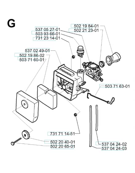 Husqvarna 227R - 1999-2000 - Carburetor & Air Filter