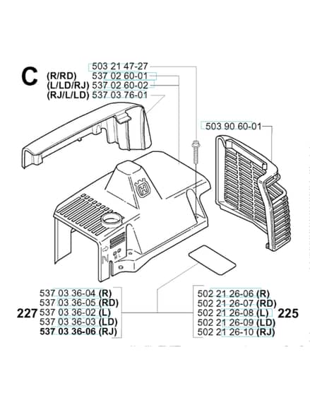 Husqvarna 227R - 2000-2002 - Cylinder Cover