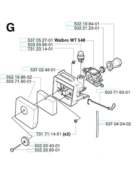 Husqvarna 227R - 2002-Current - Carburetor & Air Filter