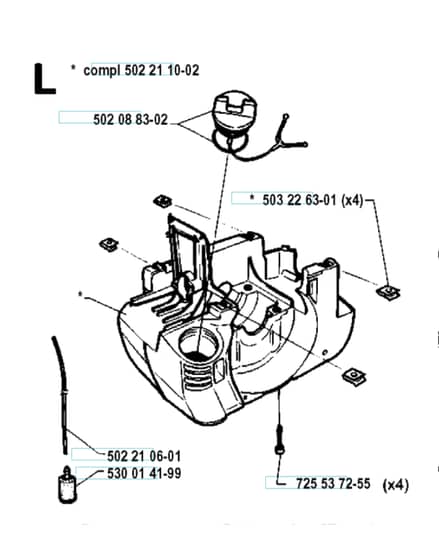 Husqvarna 232R - 1994-1995 - Crankcase