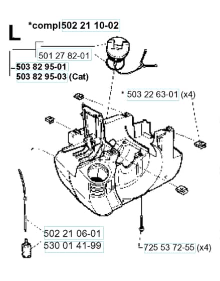 Husqvarna 232R - 1995-1997 - Crankcase