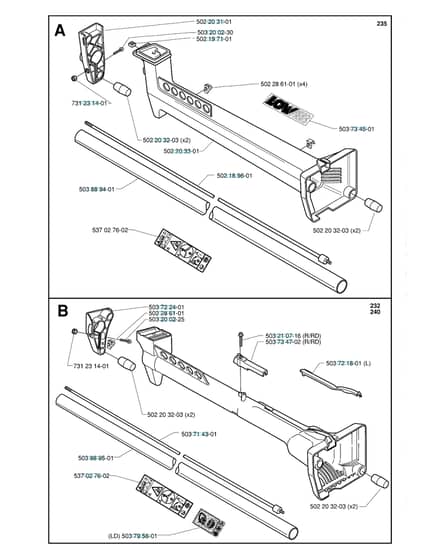 Husqvarna 232R - 2000-2002 - Shaft & Handle