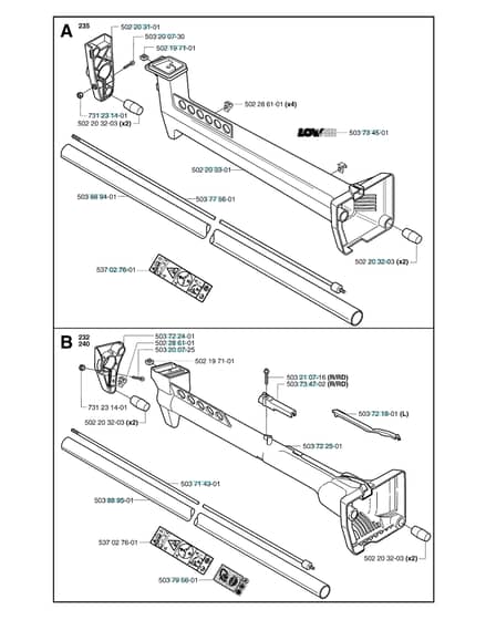 Husqvarna 232R - 2002-2006 - Shaft & Handle