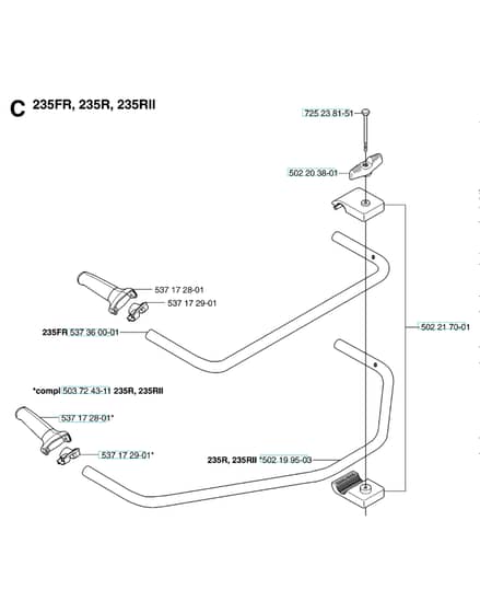 Husqvarna 232R - 2014-Current - Handle