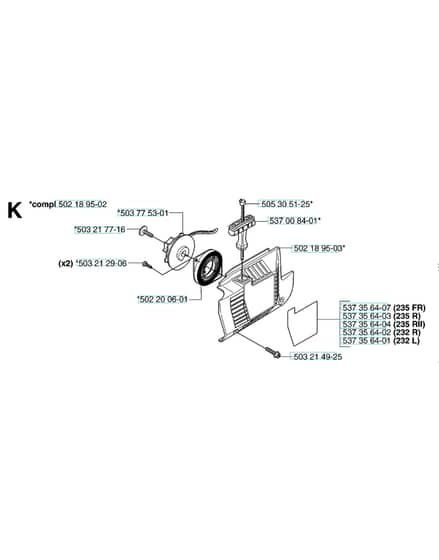 Husqvarna 232R - 2014-Current - Starter
