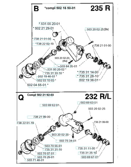 Husqvarna 232R-CAT - 1995-Current - Bevel Gear