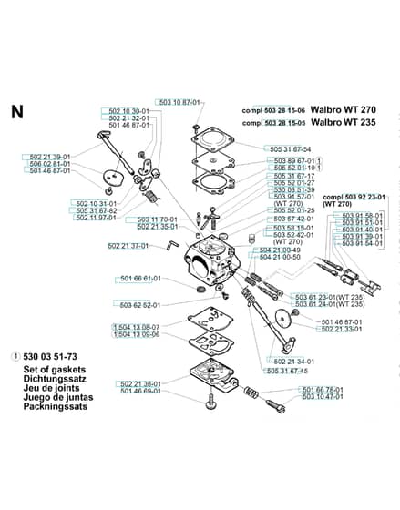 Husqvarna 232RD - 1998-2000 - Carburetor Details