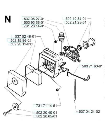 Husqvarna 232RJ - 2000-4 - Carburetor & Air Filter