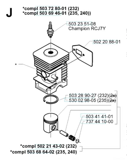 Husqvarna 232RJ - 2000-4 - Cylinder Piston