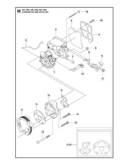 Husqvarna 240 - Carburetor & Air Filter