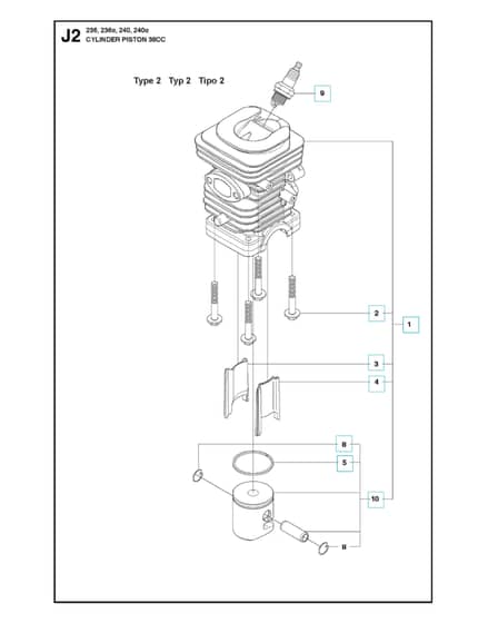 Husqvarna 240E-SERIES - Cylinder Piston 2