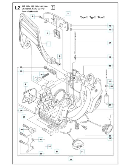 Husqvarna 240 - Fuel Tank & Handle 2