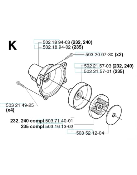 Husqvarna 240RJ - 2002-Current - Clutch