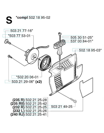 Husqvarna 240RJ - 2002-Current - Starter
