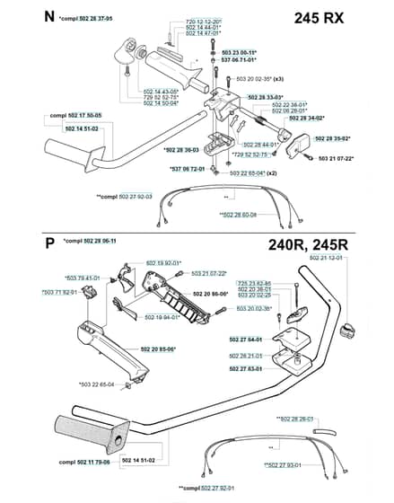 Husqvarna 245 - 2001-Current - Handle & Controls