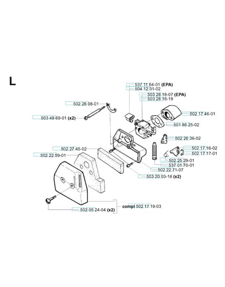 Husqvarna 250R from 20144900001-Current - Carburetor & Air Filter