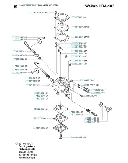 Husqvarna 250R from 20144900001-Current - Carburetor Details