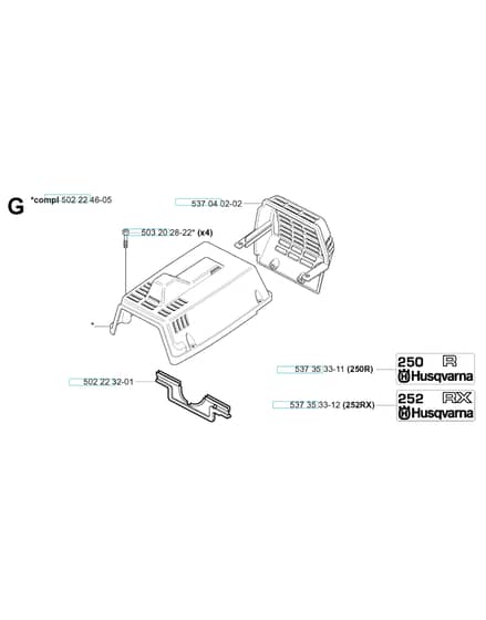 Husqvarna 250R from 20144900001-Current - Cylinder Cover