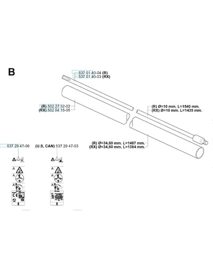 Husqvarna 250R from 20144900001-Current - Shaft