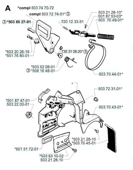 Husqvarna 257 - 2001-Current - Chain Brake