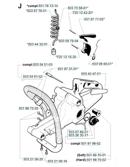 Husqvarna 257 - 2001-Current - Fuel Tank & Handle