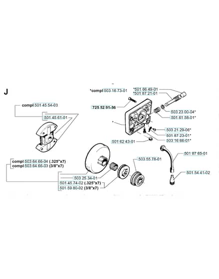 Husqvarna 261EPA - 1999-Current - Clutch & Oil Pump