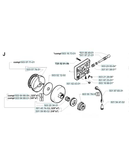 Husqvarna 262XP - 1999-Current - Clutch & Oil Pump