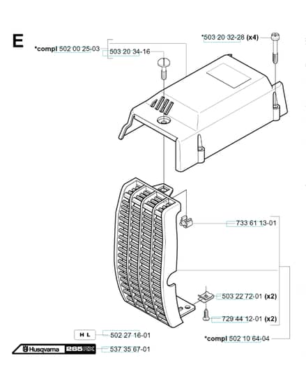 Husqvarna 265RX from 20144900001-Current - Cover
