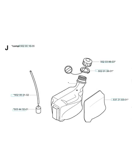 Husqvarna 265RX from 20144900001-Current - Fuel Tank