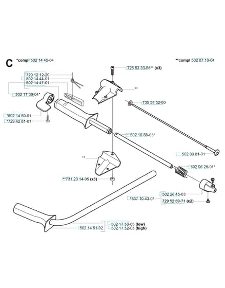 Husqvarna 265RX from 20144900001-Current - Handle & Controls