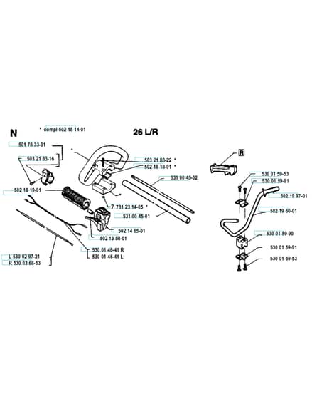 Husqvarna 26 Lc - Handle & Controls