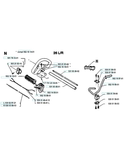 Husqvarna 26R - 1993-5 - Handle & Controls